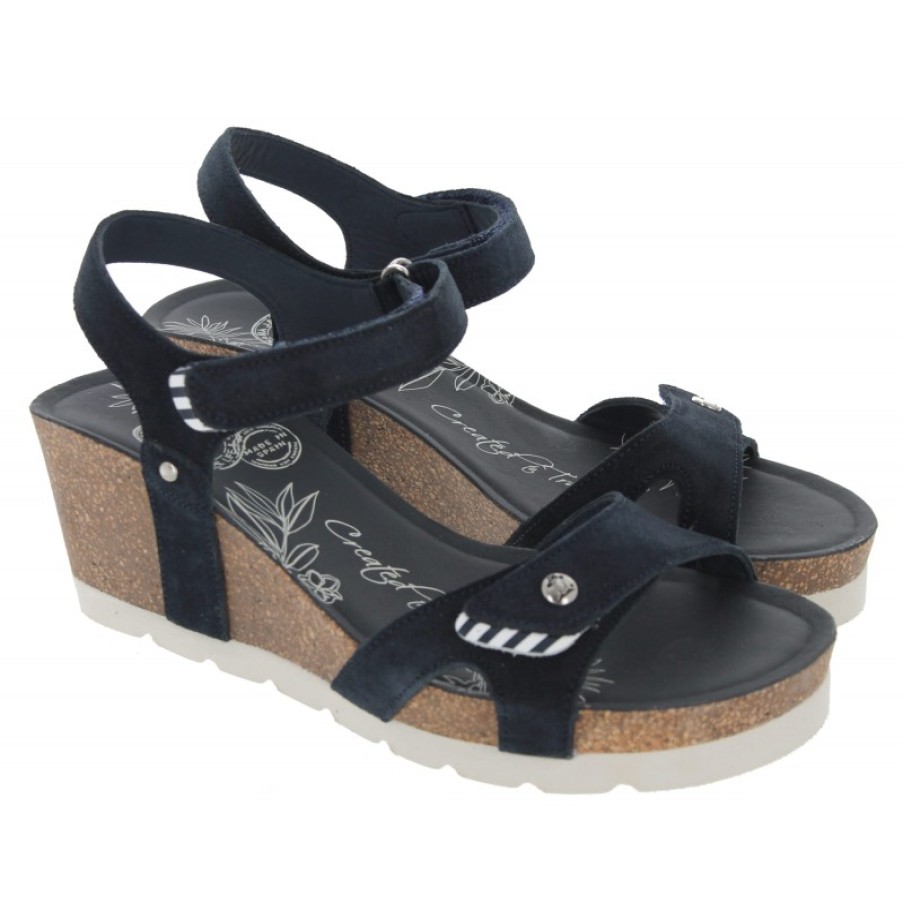 Women'S Panama Jack | Julia Wedge Sandals - Navy Suede