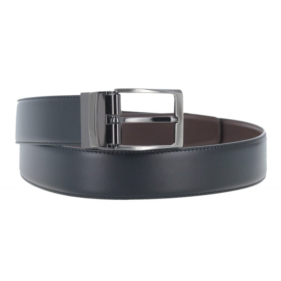 Men'S The Golden Boot | Golden Boot 11254 Reversible Belt - Black / Brown Leather