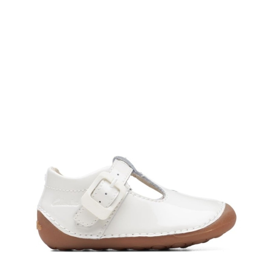 Children'S Clarks Girls First Shoes | Tiny Beat Toddler Shoes - White Patent