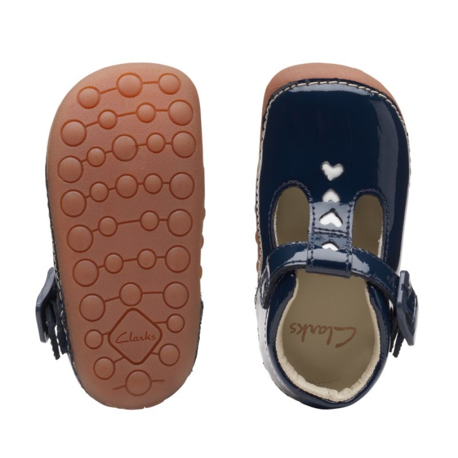 Children'S Clarks Girls Shoes | Tiny Beat Toddler Shoes - Navy Patent