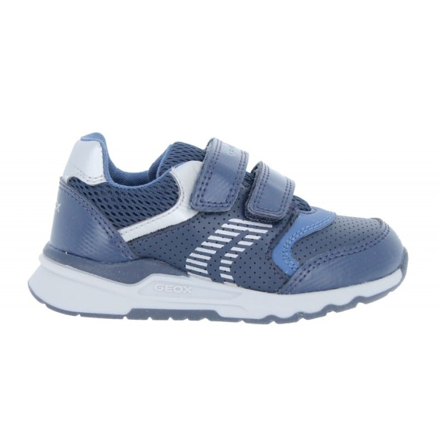 Children'S Geox Boys Trainers | B264Ya B Pyrip Trainers - Navy/Silver