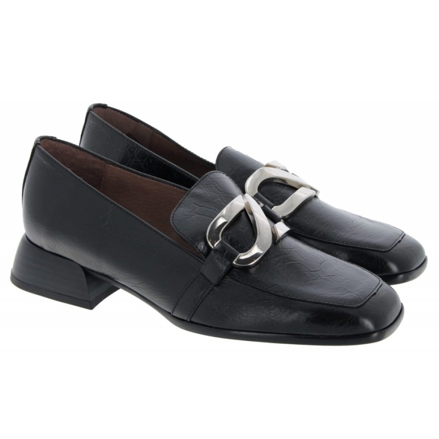 Women'S Wonders | C-7110 Loafers - Black Leather