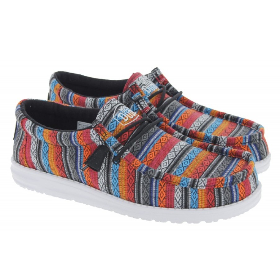 Men'S Hey Dude | Wally Serape D1400179Br Shoes - Desert Horizon Textile