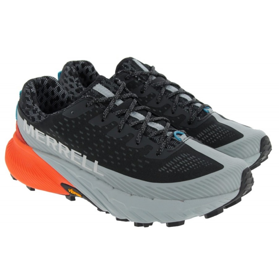 Men'S Merrell | Agility Peak 5 J068051 Trainers - Black/Tangerine