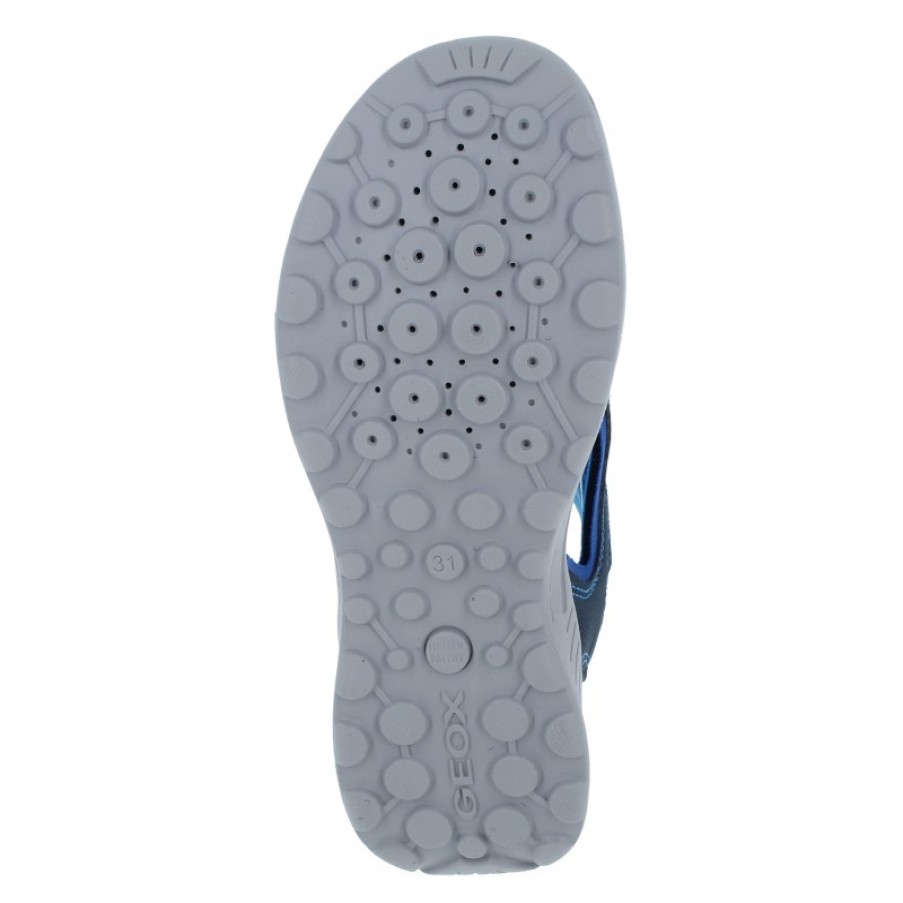 Children'S Geox Boys Sandals | J255Xb J Vaniett Bb Sandals - Navy/Lt Blue