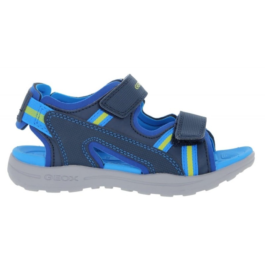 Children'S Geox Boys Sandals | J255Xb J Vaniett Bb Sandals - Navy/Lt Blue