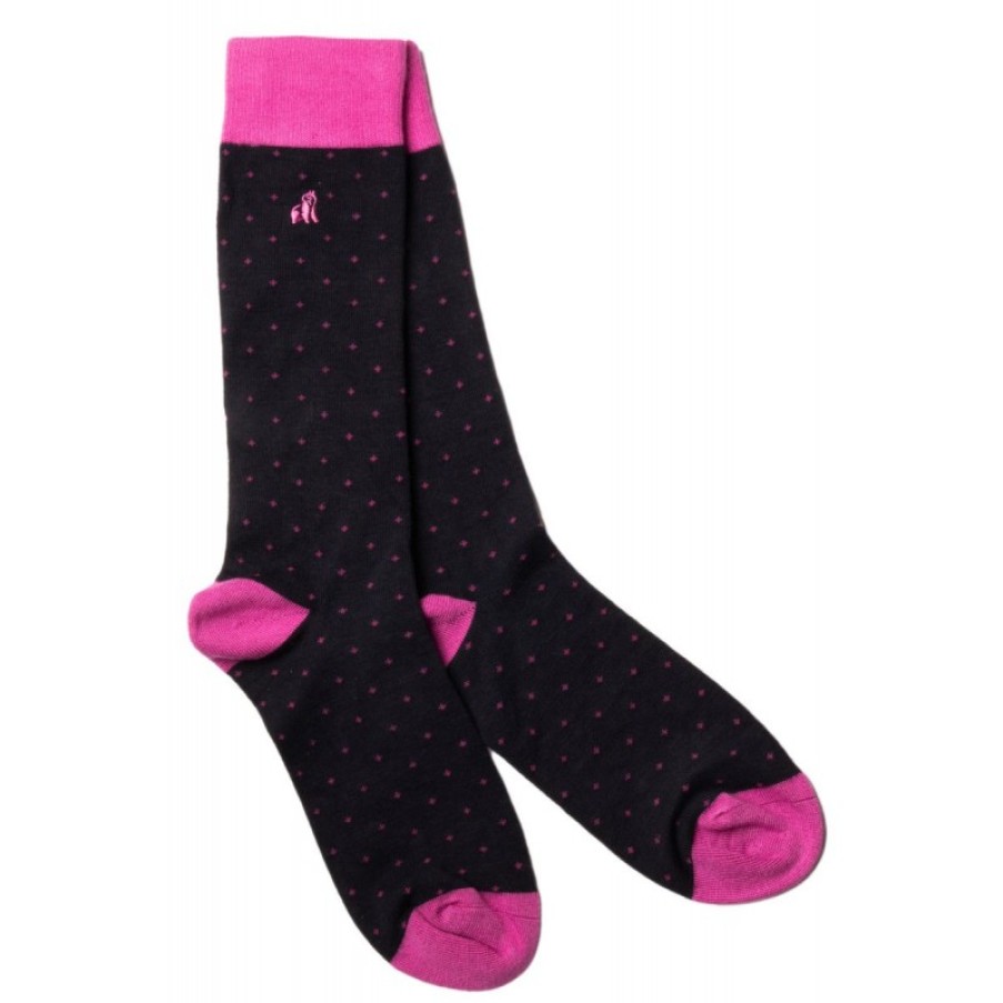 Men'S Swole Panda | Spotted Bamboo Socks - Pink Textile