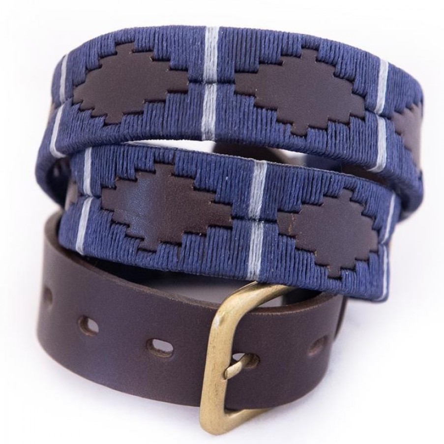 Men'S Pioneros | 121 Polo Belt - Navy/Silver