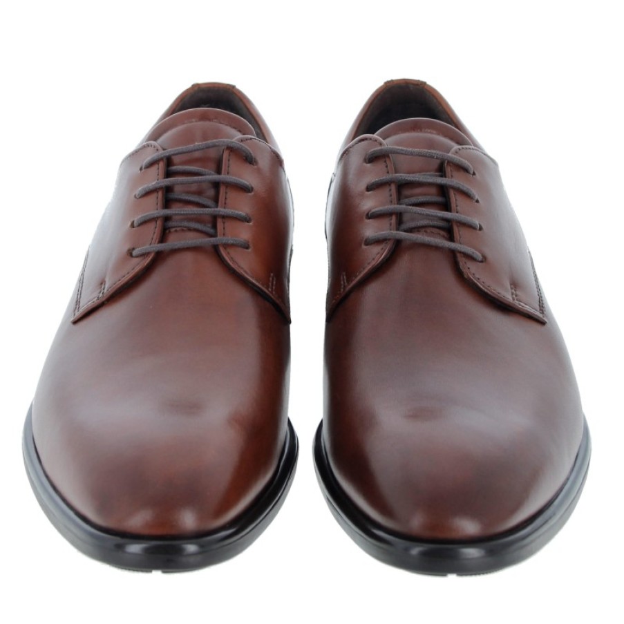 Men'S Ecco | Citytray 512734 Lace-Up Shoes - Cognac Leather