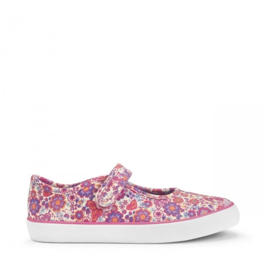 Children'S Start-Rite Girls Canvas Shoes | Busy Lizzie Canvas Shoes - Pink Floral