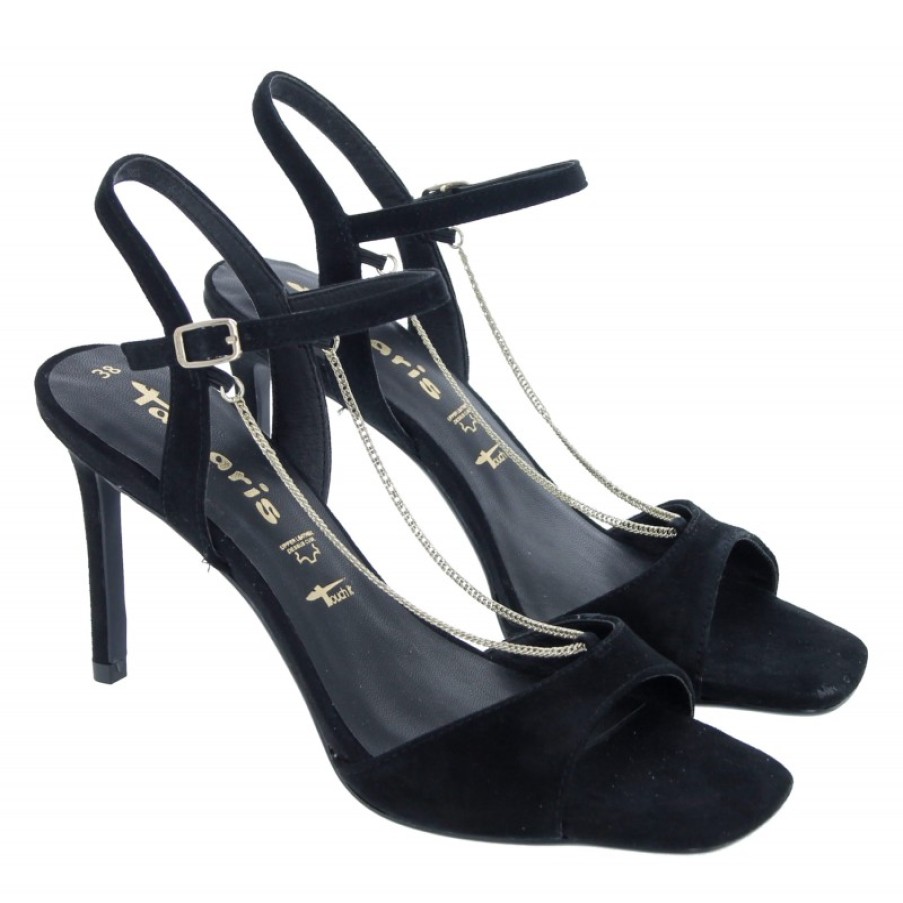 Women'S Tamaris | Loriana 28004 High Heel Sandals - Black Leather