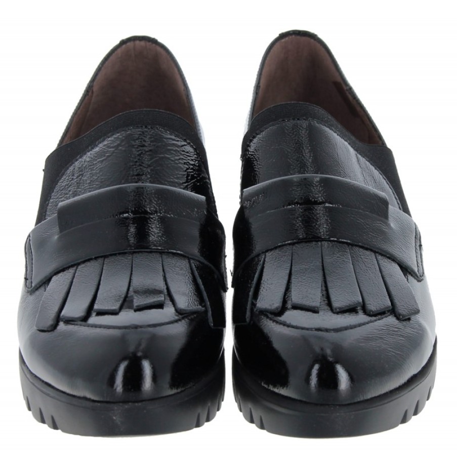 Women'S Wonders | C-33301 Wedge Loafers - Black Patent