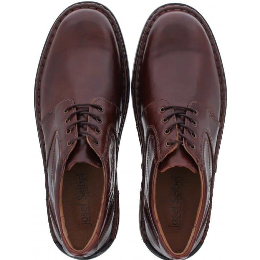 Men'S Josef Seibel | Walt 27204 Lace-Up Shoes - Brandy Leather