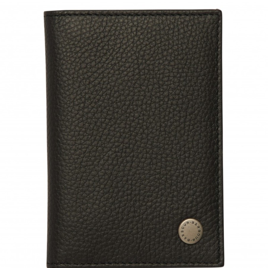 Men'S Barbour | Contrast Leather Billfold Wallet Mlg0045 - Black