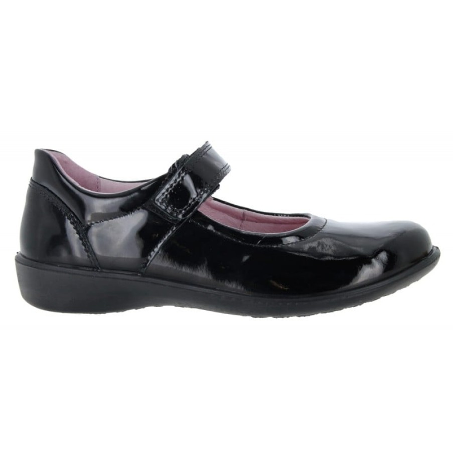 Children'S Ricosta Girls School Shoes | Beth 8500102 School Shoes - Black Patent