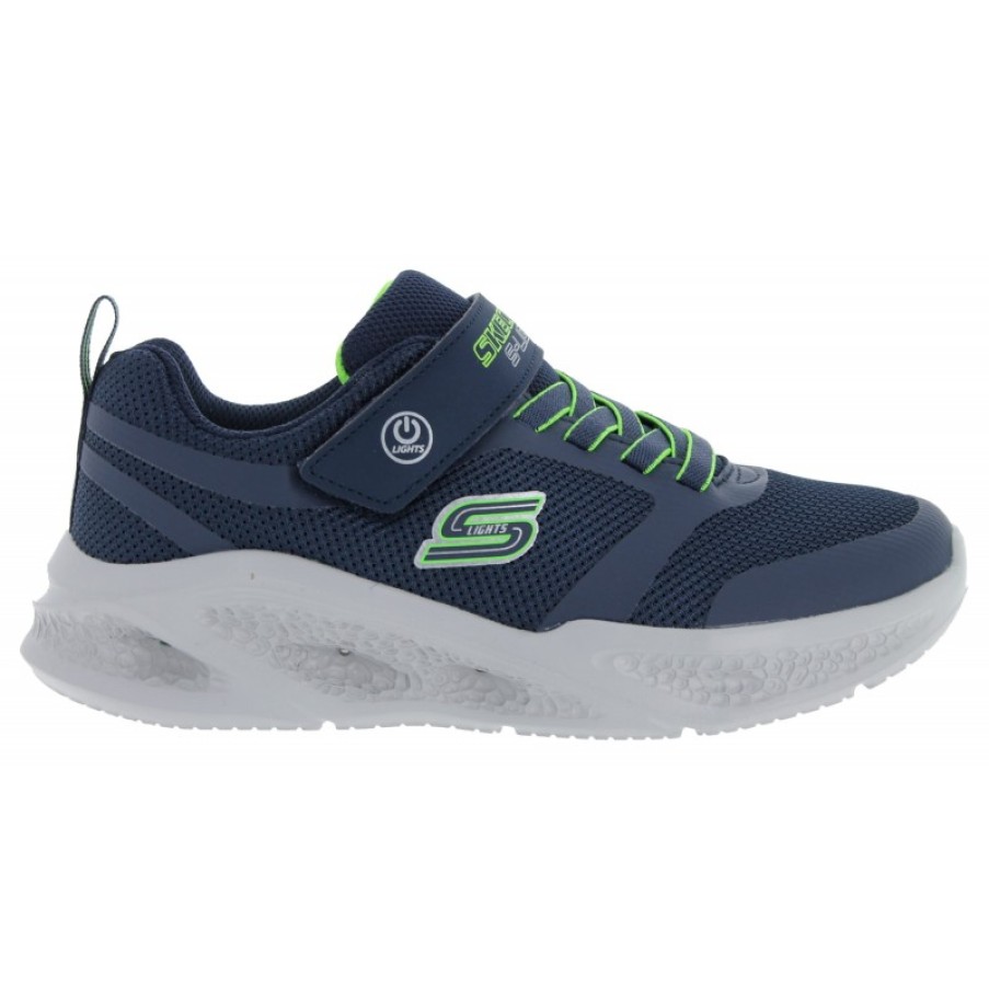 Children'S Skechers Boys Trainers | S-Lights Meteor-Lights 401675L Trainers - Navy / Lime