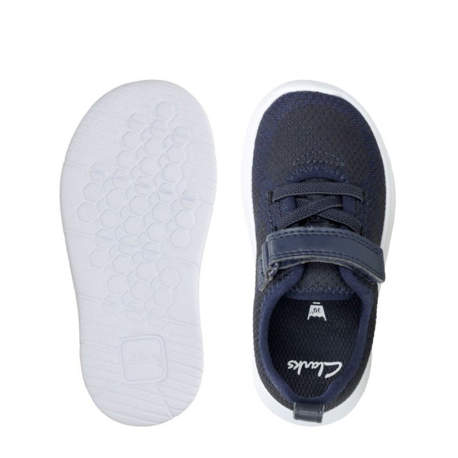 Children'S Clarks Boys Trainers | Ath Flux Toddler Trainers - Navy