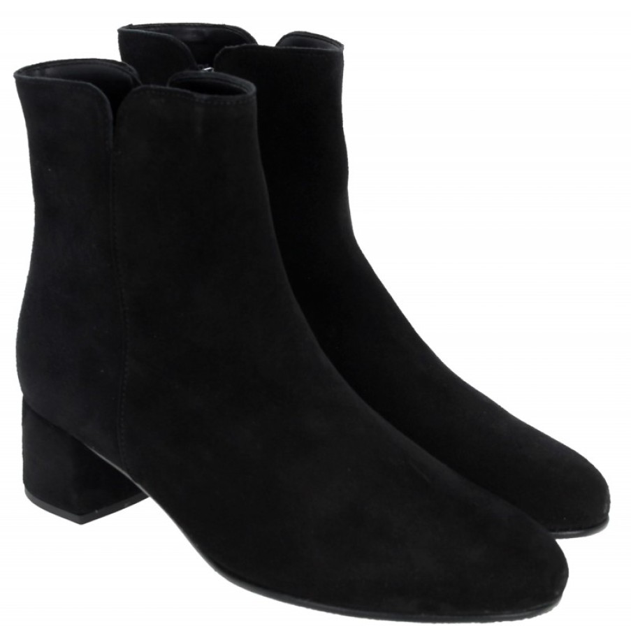 Women'S Gabor | Abbey 35.680 Ankle Boots - Black Suede