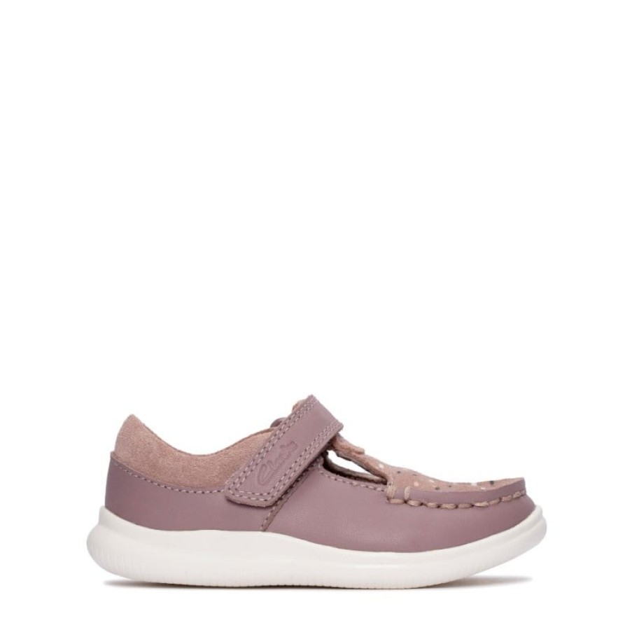 Children'S Clarks Girls First Shoes | Crest Moc Toddler Shoes - Pink Leather