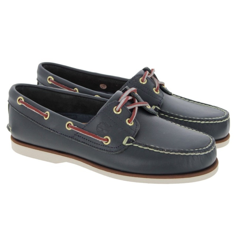 Men'S Timberland | Mens Classic 2 Eye Boat Shoes Tb0740364841 - Blue Leather