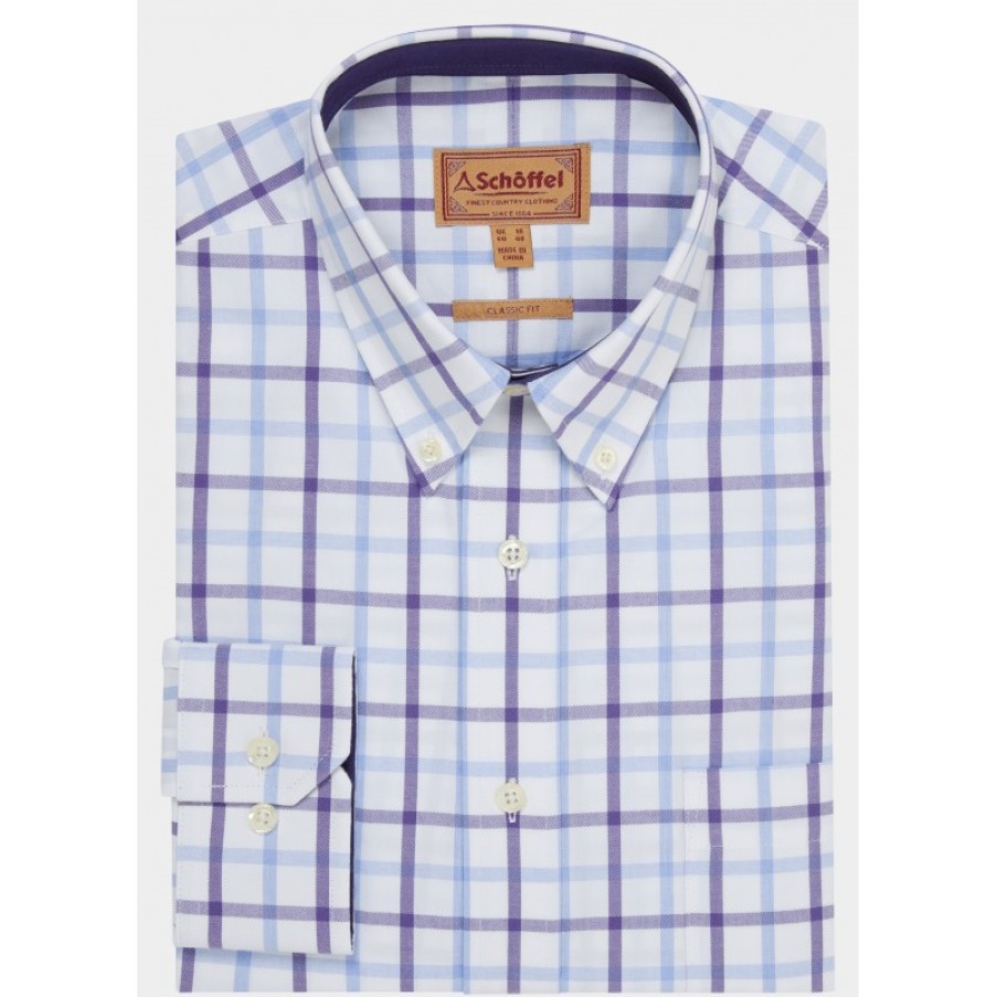 Men'S Schoffel | Brancaster Classic Shirt 4050 - Bramble Check