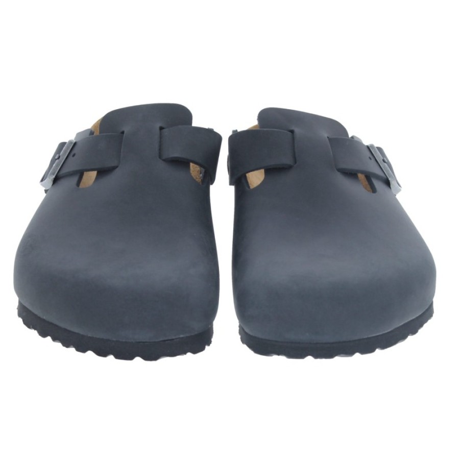 Men'S Birkenstock | Boston 0059461 Clogs - Black Oiled Leather