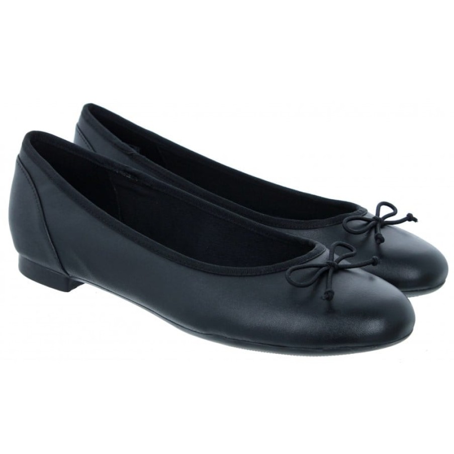 Children'S Clarks Teen Girls School Shoes | Couture Bloom Slip-On Shoes - Black Leather