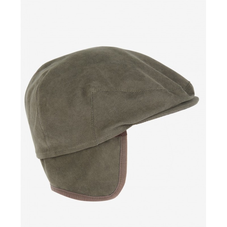 Men'S Barbour | Waterproof Beaufort Flat Cap Mha0757 - Dark Olive