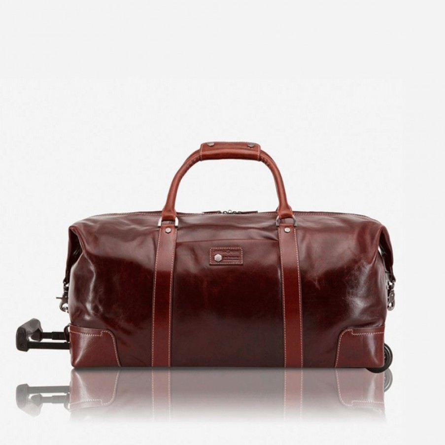 Men'S Jekyll & Hide | Jekyll & Hide Oxford Cabin Wheeled Holdall 55Cm - Tobacco Leather