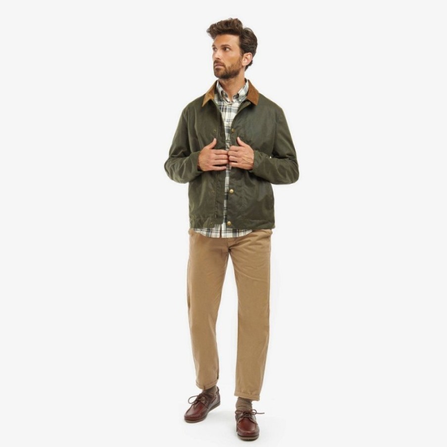 Men'S Barbour | Milton Wax Jacket Mwx1956 - Fern