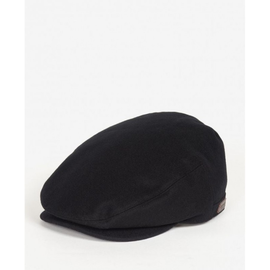 Men'S Barbour | Redshore Flat Mha0439 Flat Cap - Black Textile