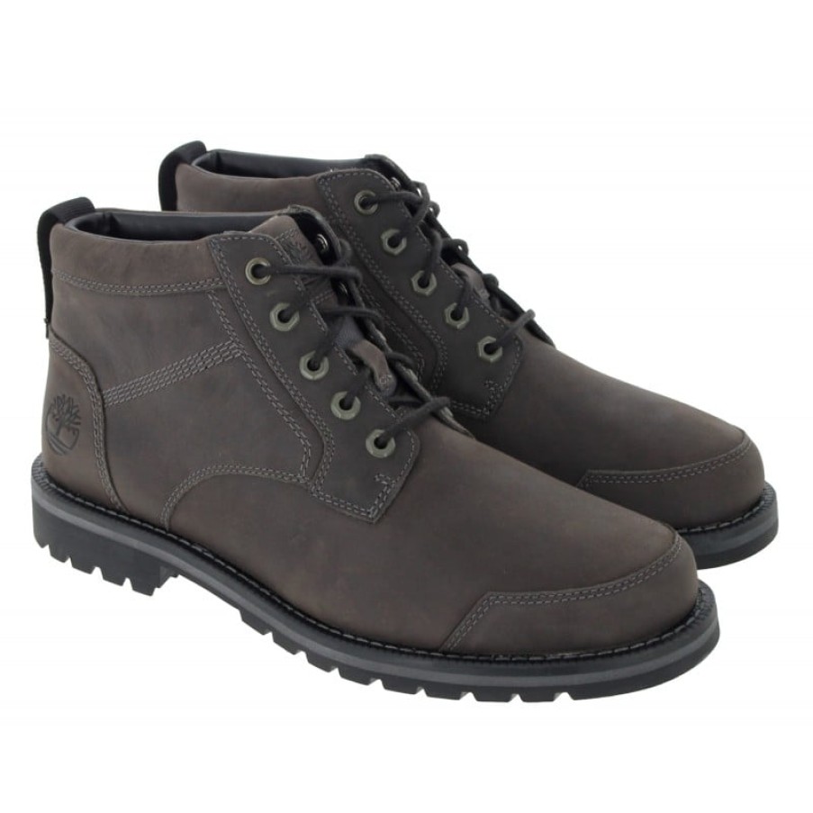 Men'S Timberland | Larchmont Ii Mid Chukka Boots Tb0A2Bfn - Dark Grey Full Grain Leather