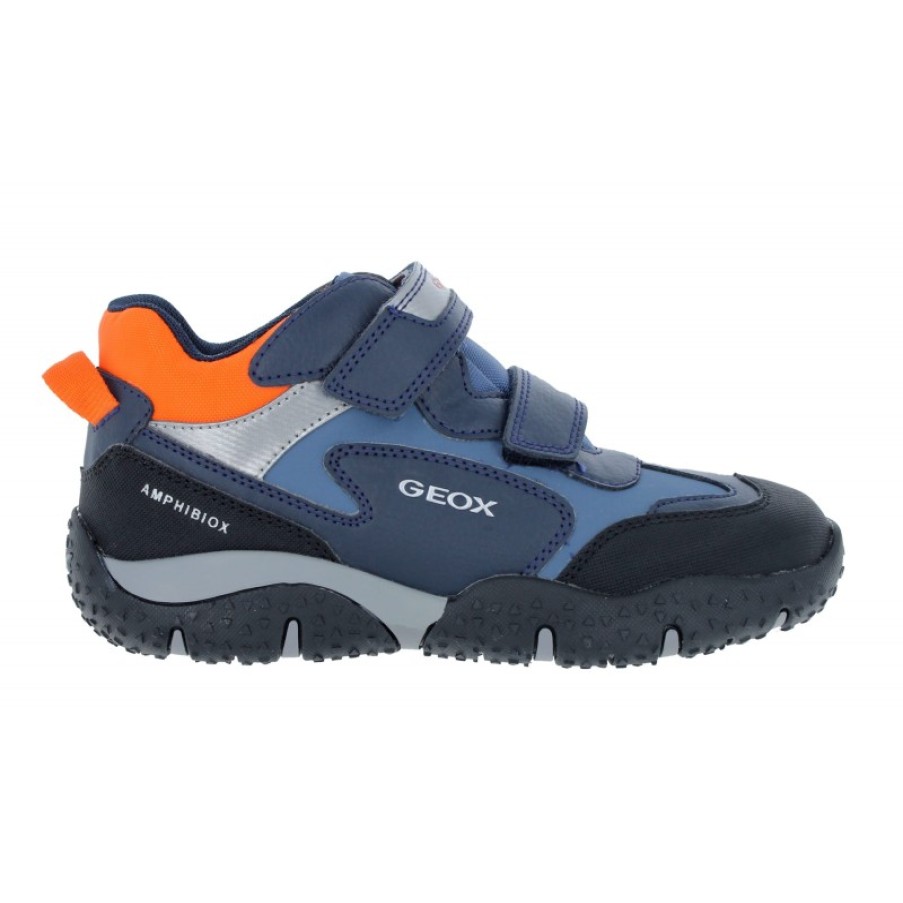 Children'S Geox Boys Trainers | J2642A J Baltic Abx Trainers - Navy/Orange