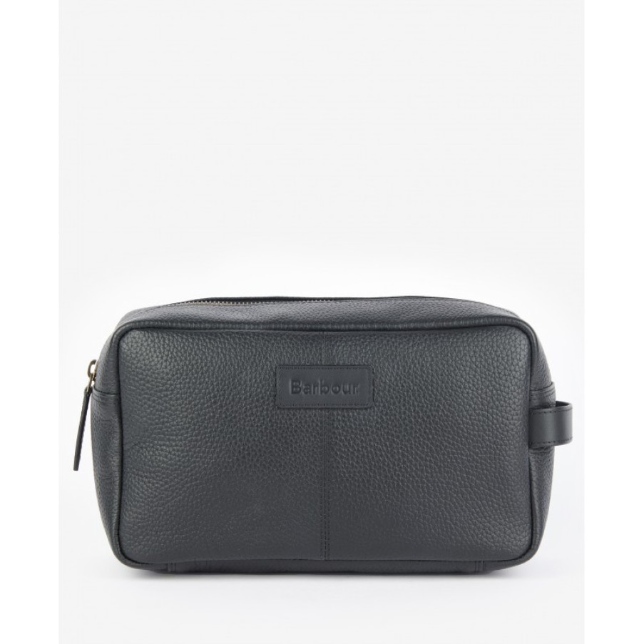 Men'S Barbour | Highgate Leather Washbag Mac0422 - Black