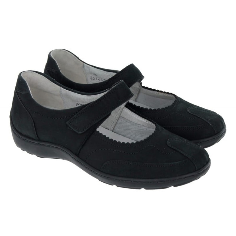 Women'S Waldlaufer | Henni 496302 Shoes - Black Suede