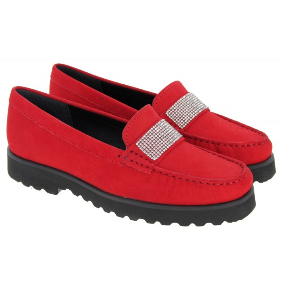 Women'S The Golden Boot | Golden Boot Porsche 2 16616 Loafers - Red Pepper Nubuck