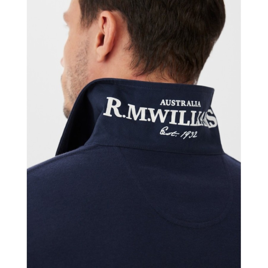 Men'S R. M. Williams | Tweedale Rugby Top - Navy White