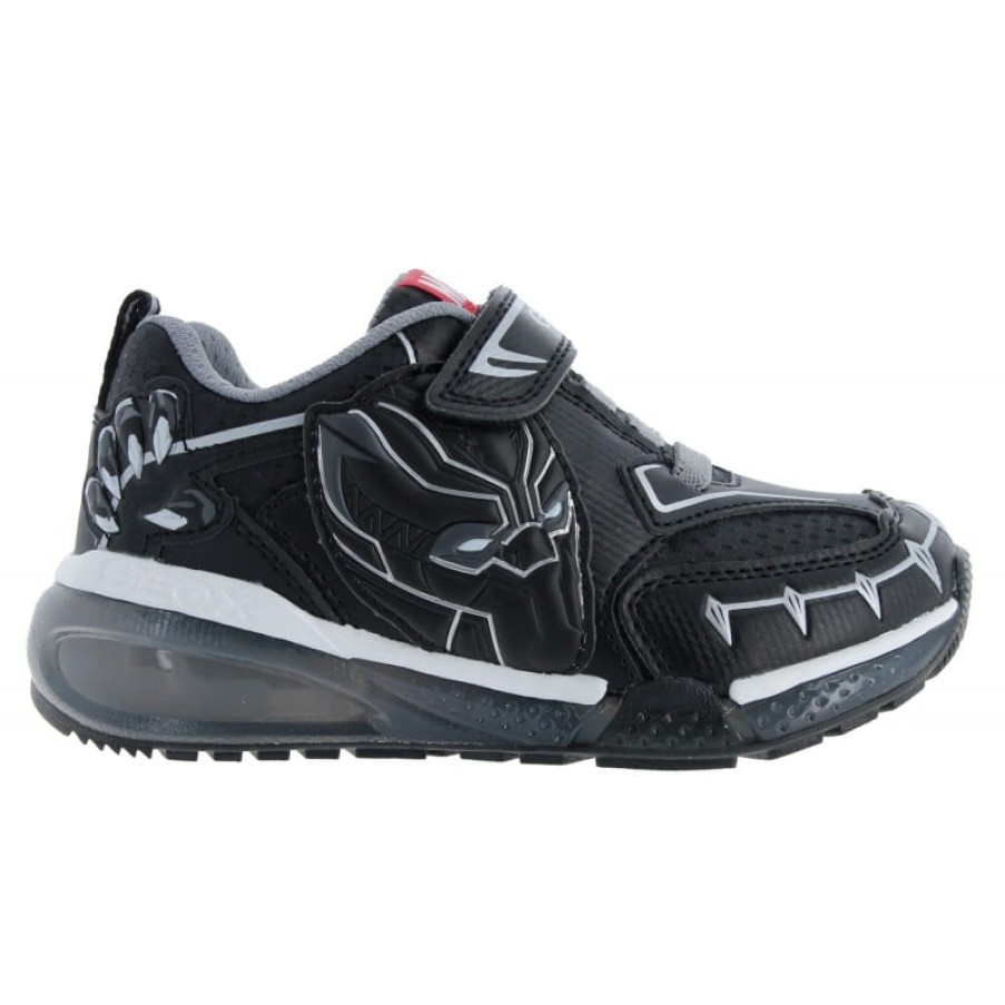 Children'S Geox Boys Trainers | J36Feb J Bayonyc Black Panther - Black/Silver