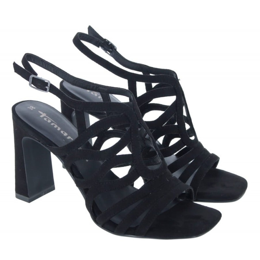 Women'S Tamaris | Loriana 3 28391 High Heel Sandals - Black Textile