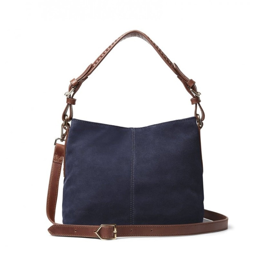 Women'S Fairfax and Favor | Fairfax & Favor Mini Tetbury Tote Bag - Navy Suede