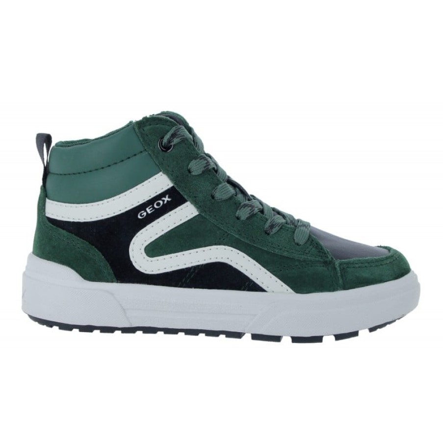 Children'S Geox Boys Trainers | J26Hab J Weembl Hi-Top Trainers - Green/Black