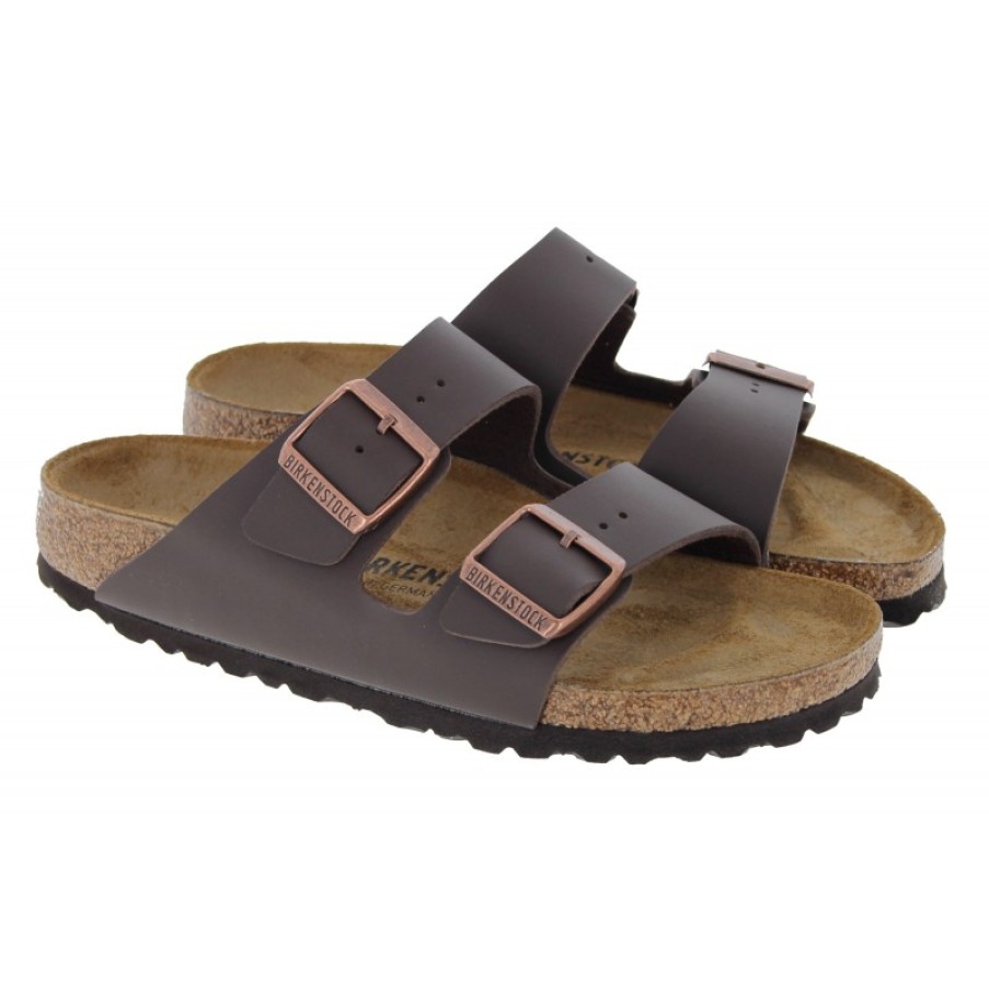 Women'S Birkenstock | Arizona 0051703 Sandals - Dark Brown Birko-Flor