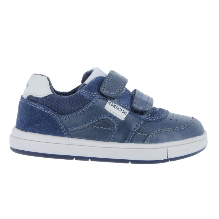 Children'S Geox Boys Shoes | B2543A B Trottola Shoes - Navy / White