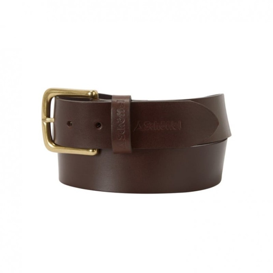 Men'S Schoffel | Castleton Leather Belt 9010 - Dark Brown