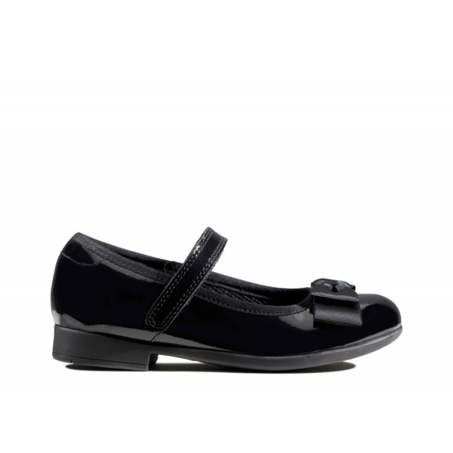 Children'S Clarks Girls School Shoes | Scala Tap Kid School Shoes - Black Patent