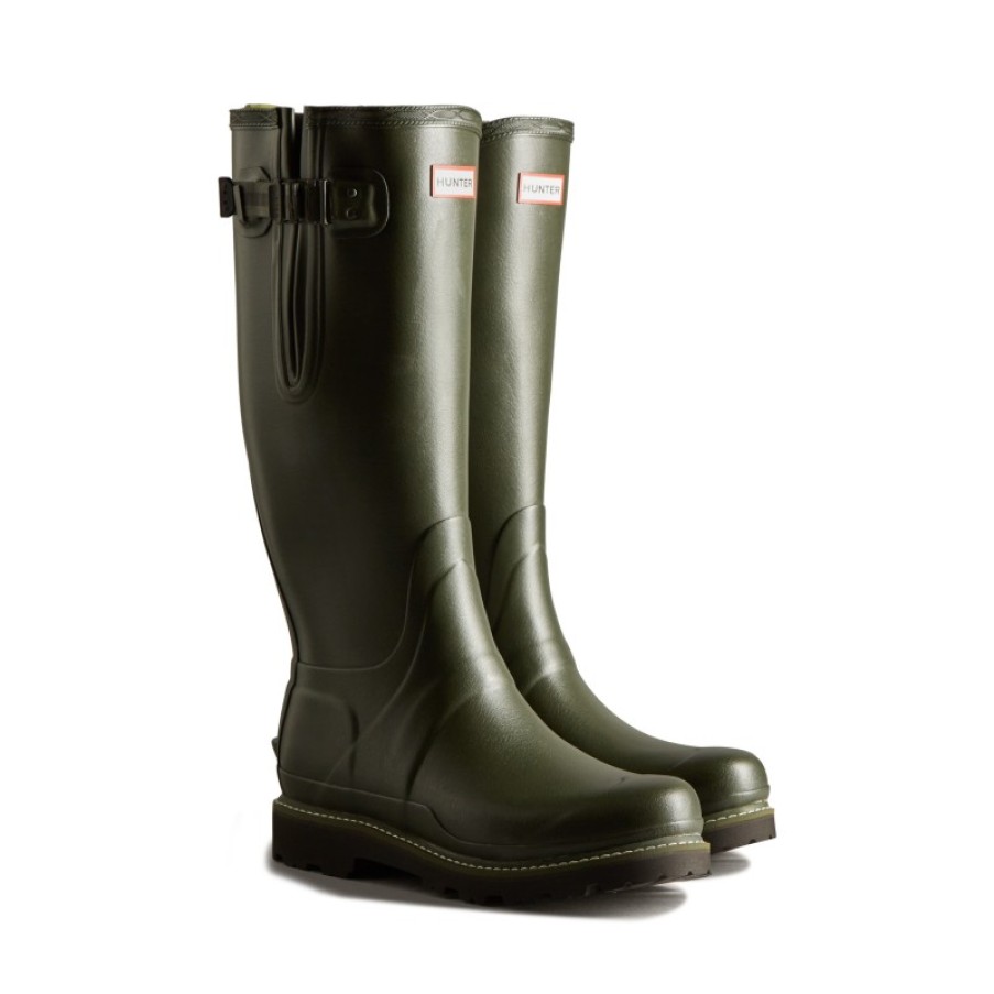 Men'S Hunter | Men'S Balmoral Side Adjustable Mft9135Rpo Wellingtons - Dark Olive