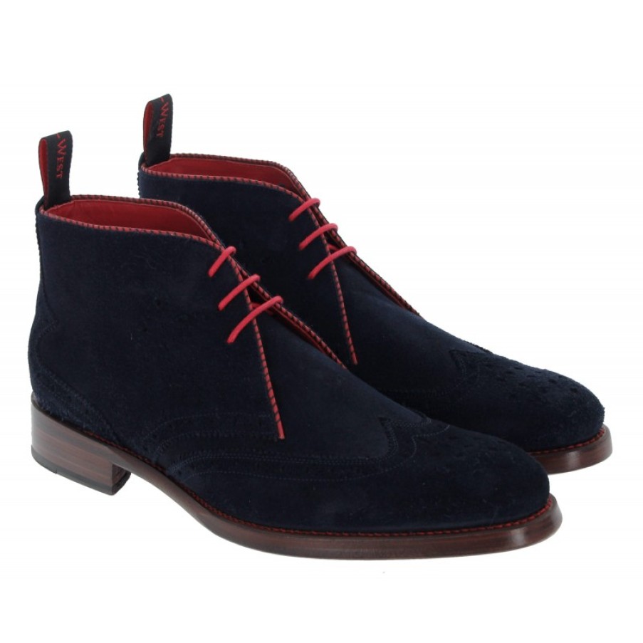 Men'S Jeffery West | Worship Boots - Navy Suede