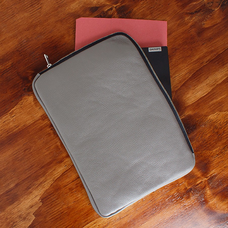 Men'S The Golden Boot | Golden Boot Leather Portfolio Case - Grey Leather