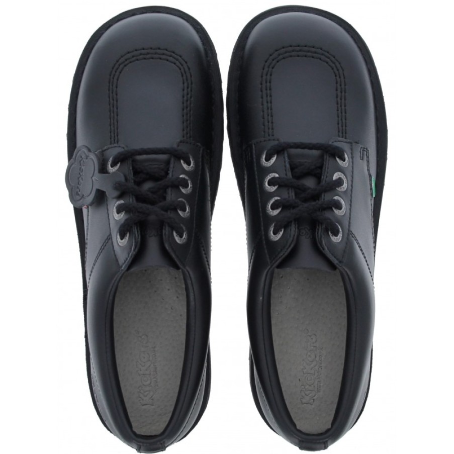 Children'S Kickers Teen Boys School Shoes | Kick Lo Men Shoes - Black