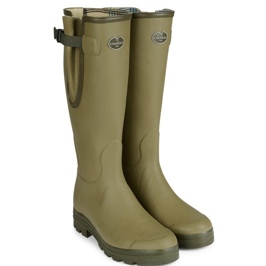 Men'S Le Chameau | Vierzon Jersey Lined Mens Wellingtons 1497 - Vert Vierzon